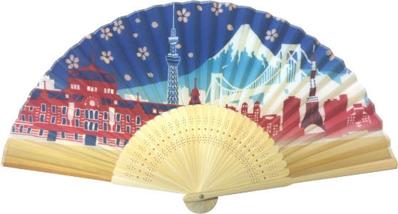 7.5寸30間ポリエステル貼扇子イメージ