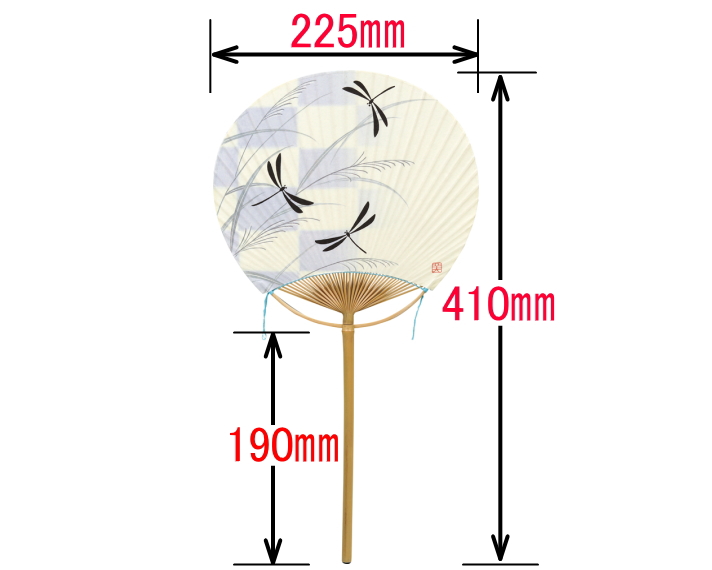 小万月丸長柄竹うちわ サイズ